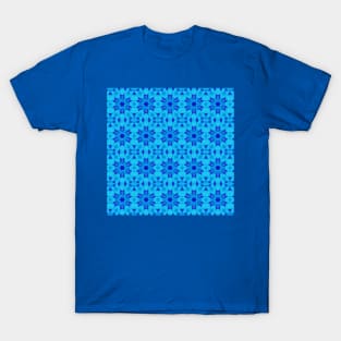 Blue Flowers Pattern T-Shirt